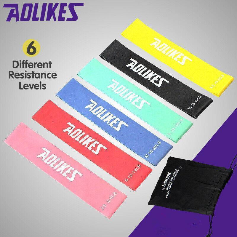 Aolikes Resistance Bands Power Heavy Strength Exercise Fitness Gym Yoga - 6 PCS Set