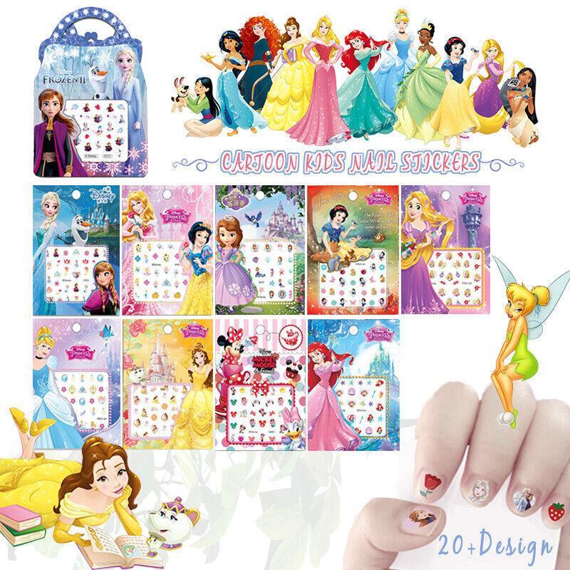 Kids Nail Stickers Frozen Minnie Pony Peppa Princess Nail Art Girls Kids Barbie - Minnie Mouse