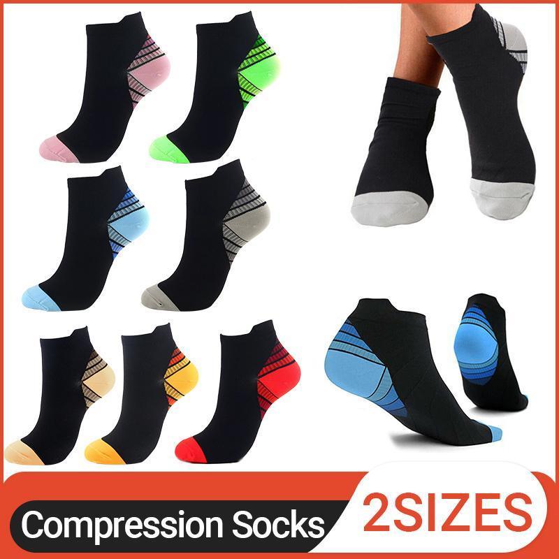 3x 6x Sports Pressure Socks Running Short Socks Men And Women Plantar Fascia Compression Elastic Socks - Pink