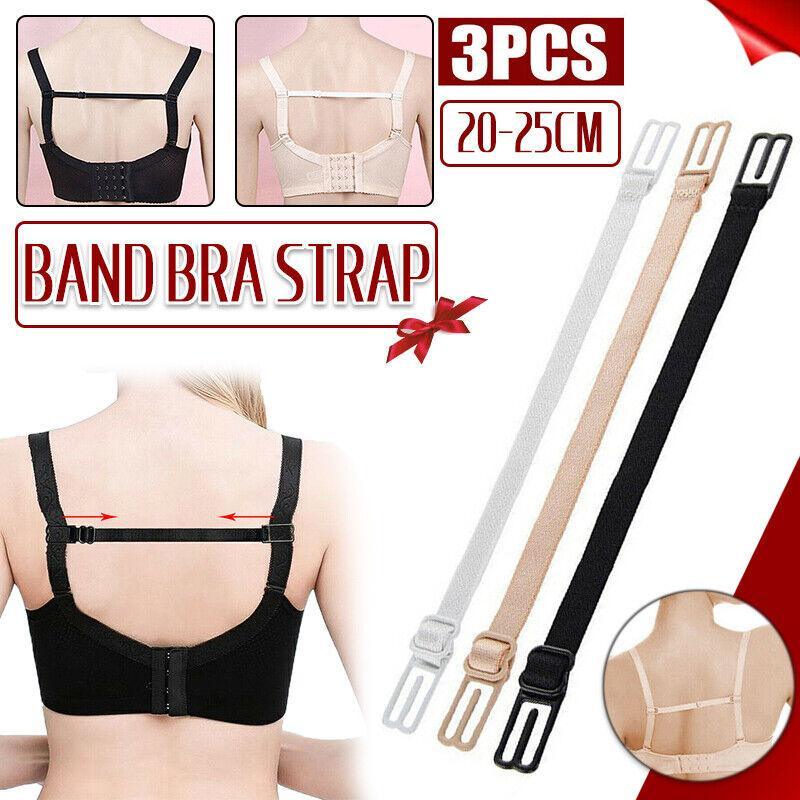 3Pcs Lady Nonslip Elastic Adjustable Band Bra Strap Holder Strap Racer Back Clip - White+Beige+Black