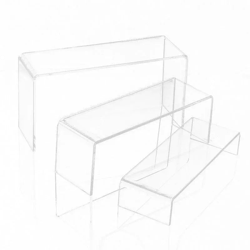 3Pcs Transparent Organiser for Shoes or Cosmetics Clear Acrylic Display Stand Set