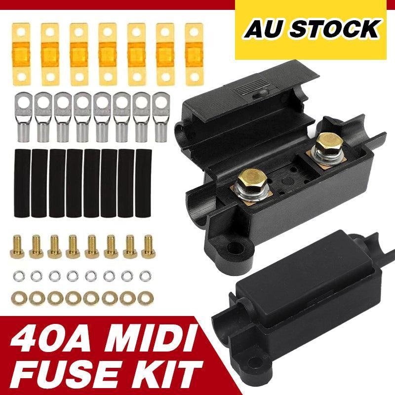 40A Midi Fuse Kit 4 Ans Holder 7 X 40 Amp Fuses To Suit Redarc Bcdc Dual Battery
