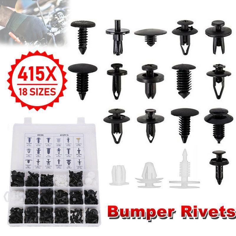 415Pcs Car Body Push Retainer Pin Rivet Trim Plastic Clips Panel Moulding Kit