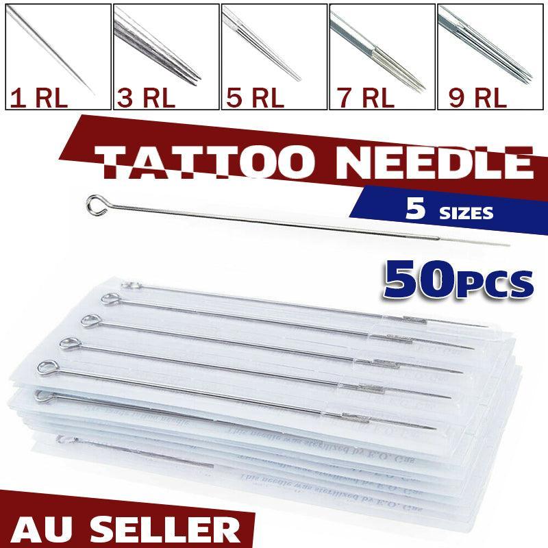50Pcs Disposable Tattoo Needles Round Liner 1Rl 3Rl 5Rl 7Rl 9Rl Needles Au Stock - 1RL