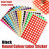 8/13/25/50mm Colour Sticker Dots Adhesive Round Labels Circular Scrapbooking Black - 13mm 132 Dots - 5 Sheets