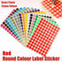 8/13/25/50mm Colour Sticker Dots Adhesive Round Labels Circular Scrapbooking Red - 25mm 40 Dots - 5 Sheets