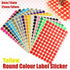 8/13/25/50mm Colour Sticker Dots Adhesive Round Labels Circular Scrapbooking Yellow - 13mm 132 Dots - 5 Sheets
