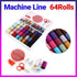 64Rolls Sewing Machine Line thread Spool Set Bobbin Cotton Reel Needle Tape Kit