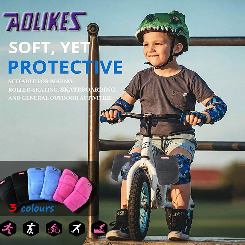 AOLIKES S Size Knee Pad Crash Proof Anti-Slip for Young Users Sports Protection - Black