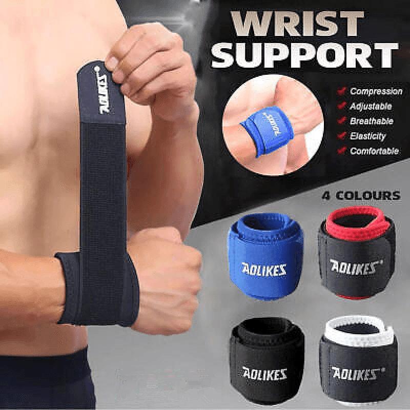 Aolikes Adjustable Sports Gym Wrist Support Brace Wrap Band Wristband Strap Au - Black+Purple