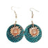 Retro Boho Turquoise Flower Earrings Hook Moonstone Dangle Drop Sapphire Women - 1236