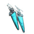 Retro Boho Turquoise Flower Earrings Hook Moonstone Dangle Drop Sapphire Women - 1241