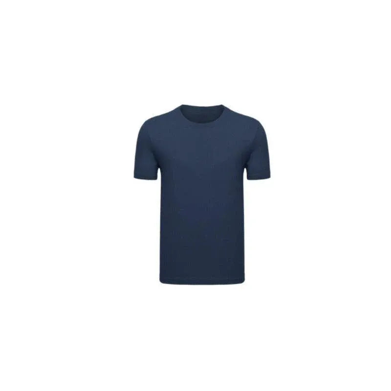 Heavy Cotton Short Sleeve T Shirt Plain Basic Tee Mens Top Dark Blue Size Large - 5XL