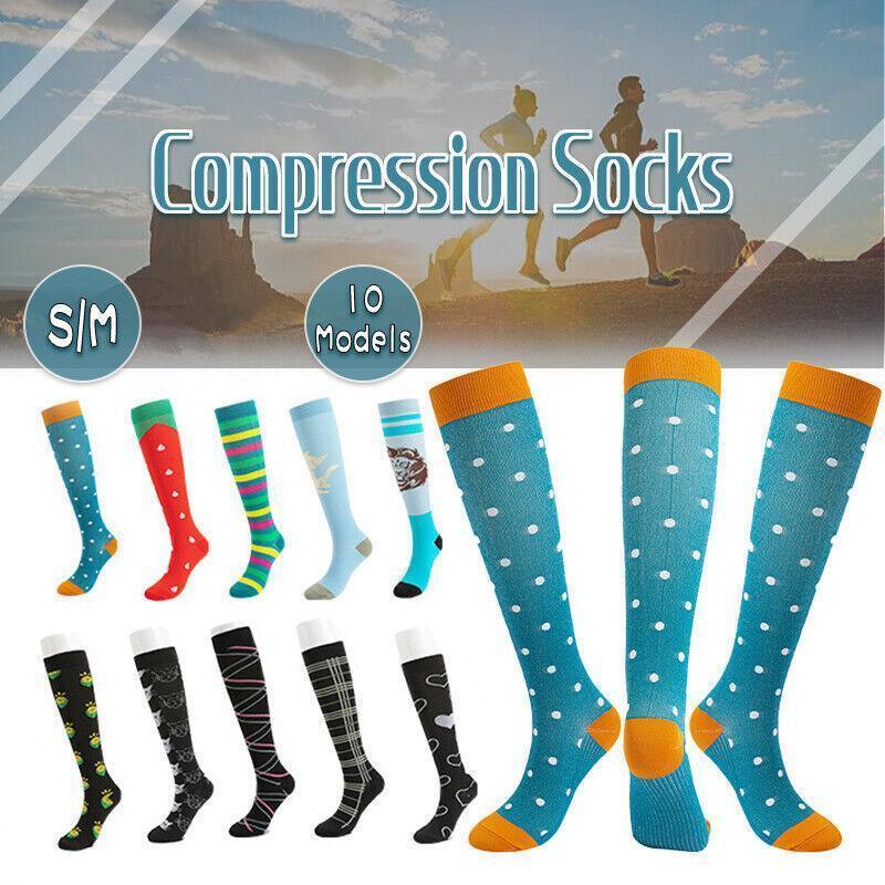 S/M Size Compression Socks Women Men Adult Medical Nursing Travel Stocking - Streamer