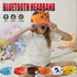 Cute Bluetooth Headband Headphones Wireless Sleep Music Mask with Mic - Grey-Hippo