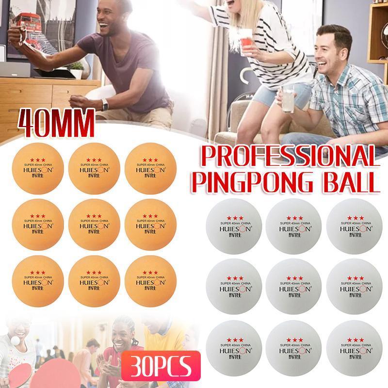 30PCS 3-Star Table Tennis Balls Professional Pingpong Ball Training Ball 40mm - Yellow