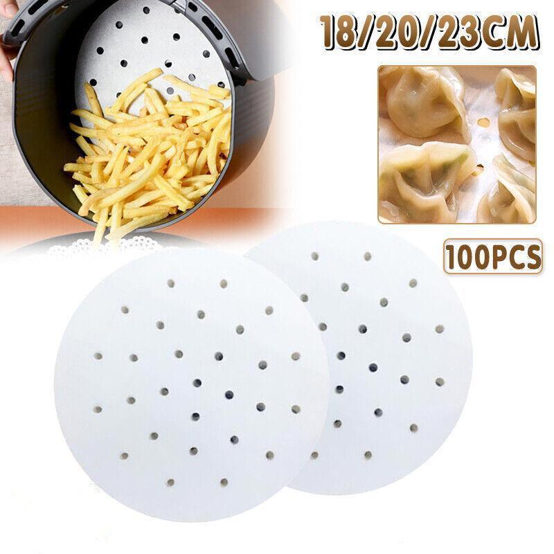 100Pcs 7/8/9 Non-Stick Air Fryer Parchment Liners - 18CM