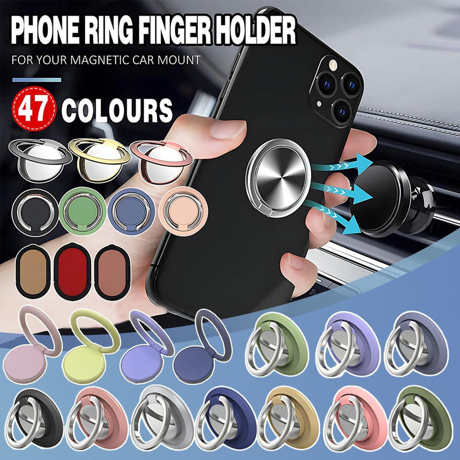 Iring Phone Ring Finger Holder Stand Car Mount Hook For Iphone Ipad Mobile Grip - A2- Silver