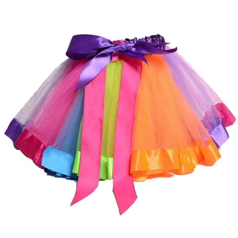 Adult Girl Rainbow Tutu Skirt Princess Dressup Party Costume Ballet Dancewear - M