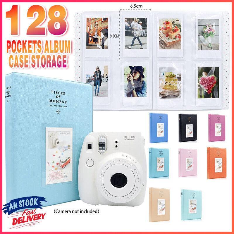 128 Pockets Album Case Storage For Polaroid Photo FujiFilm Camera Film - Lake Blue