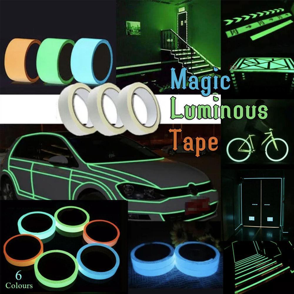 1cm x 3m Glow in the Dark Self-Adhesive Tape Fluorescent Decorative Strip - Blue 1cm*3m