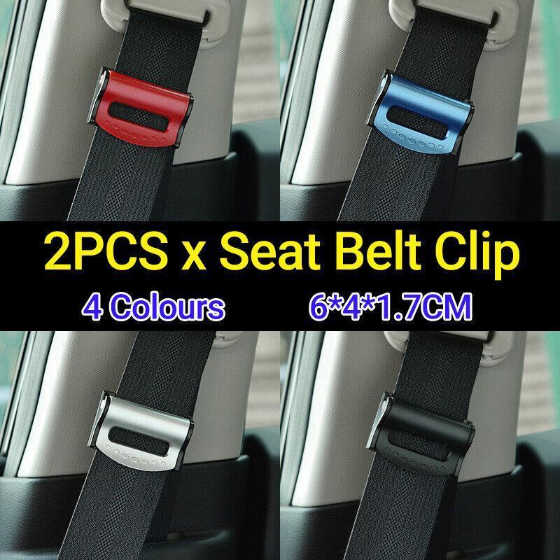 2pcs Car Strap Positioning Clip Buckle Adjuster Clamp for Comfort and Pressure Relief - Black