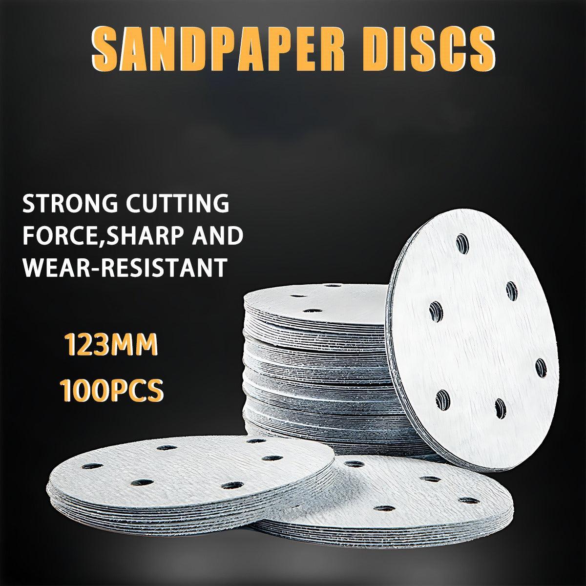 100x 123mm 6/8-Hole Sanding Discs Hook Loop Orbital Sander Pads 80 120 240 Grit - 180 Grits（6-Hole）