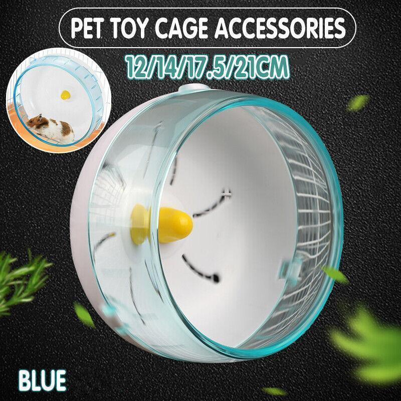 Blue Hamster Guinea Pig Running Disc Cage Accessories Running Round Wheel Pet Toys - 12CM