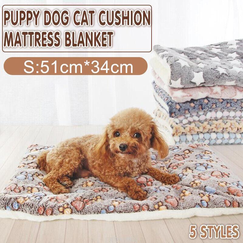 S Size Puppy Dog Cat Cushion Mattress Blanket Bed Soft Warm Pet Pad Winter Kennel House - Blue Whitestar