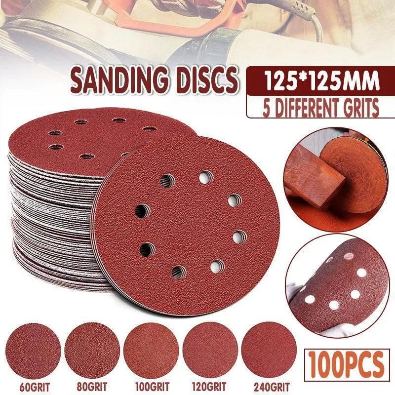125X 125mm 5" Sanding Discs 60 80 100 120 240 Grit Orbital Sander Pads - 60 Grits