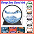 Moving Sand Art Picture Round Glass Quicksand Painting 3D Deep Sea Sandscape Au - Red