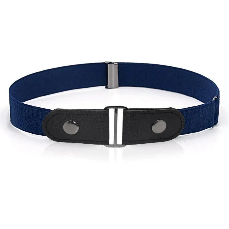Buckle-Free Elastic Invisible Comfortable Womens No Bulge Hassle Belt For Jeans - Blue