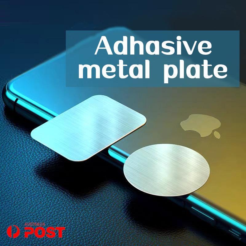 2X/8X Metal Plate Disc For Magnet Magnetic Car Dash Phone Gps Mount Stand Holder - 2x (1 Rectangular+1 Round)