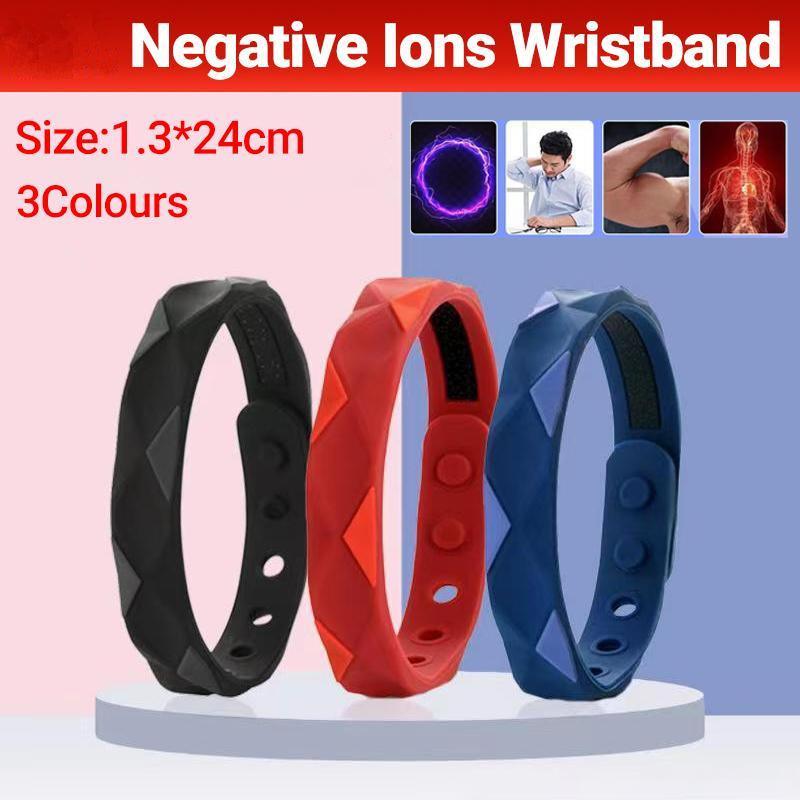RedUp Far Infrared Negative Ions Wristband, Anti-Static Silicone Sport Bracelets - Red