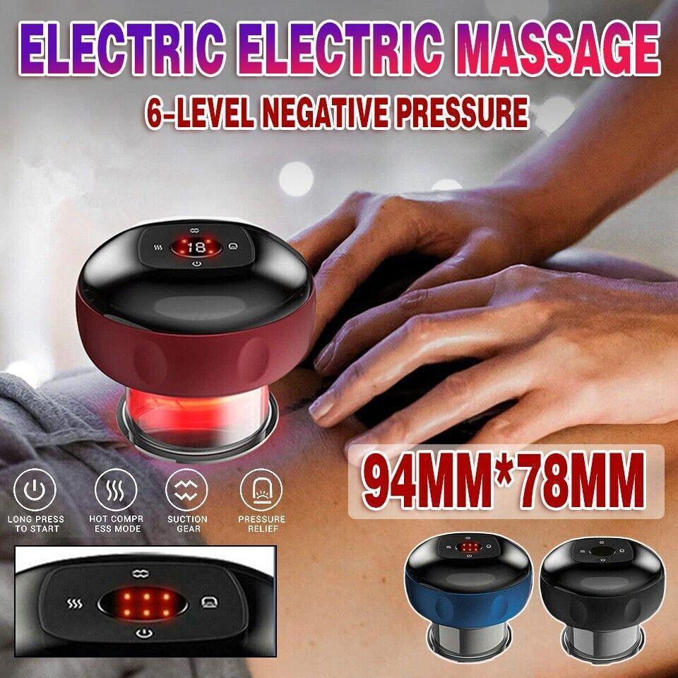 Electric Intelligent Vacuum Cupping Therapy Red Light Heating Body Slimming - Blue