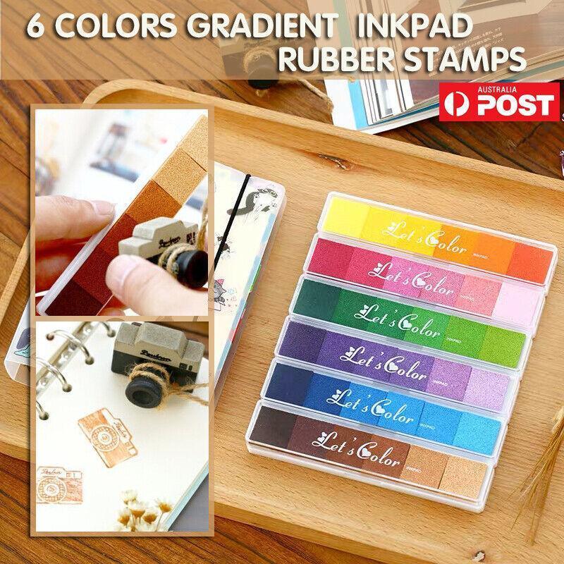 Gradient Color Ink Pad Inkpad Rubber Stamp Water Based Diy Finger Print 10 Colours - C1