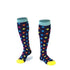 L/XL Compression Socks Women Men Nursing Travel Sport Stocking Running - Colour Dots