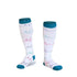 L/XL Compression Socks Women Men Nursing Travel Sport Stocking Running - White ECG