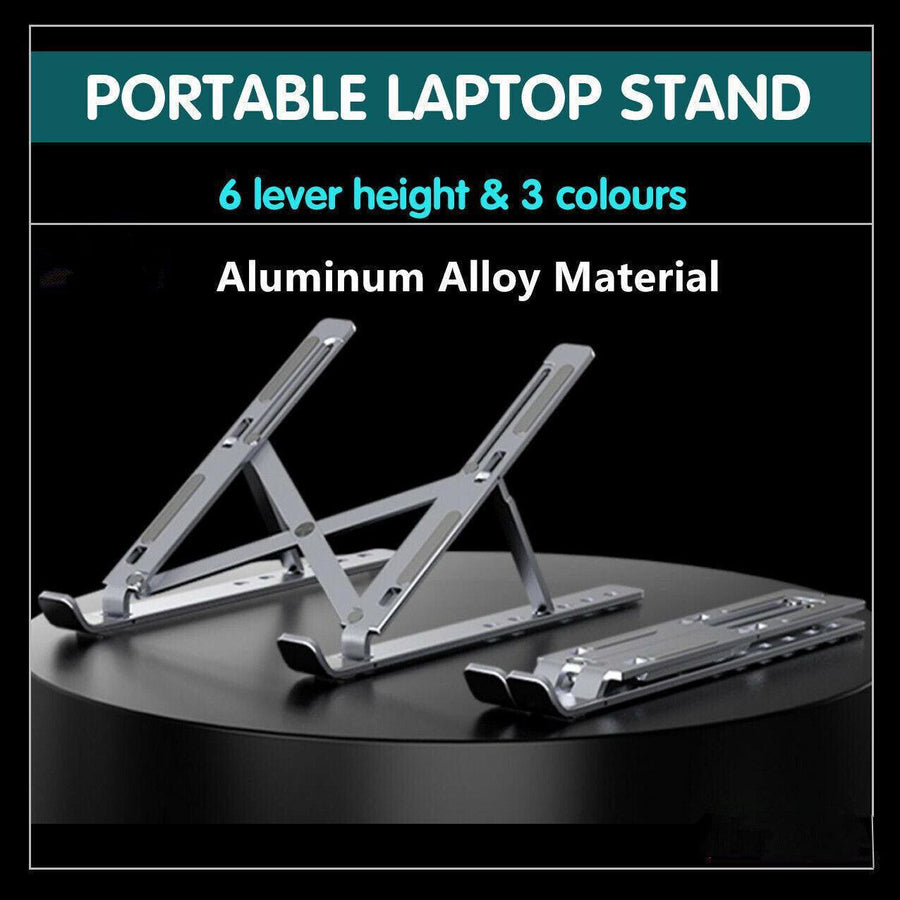 Adjustable Laptop Stand Portable Aluminum Alloy Desktop Holder for 11 to 17.3 Inch - Sliver