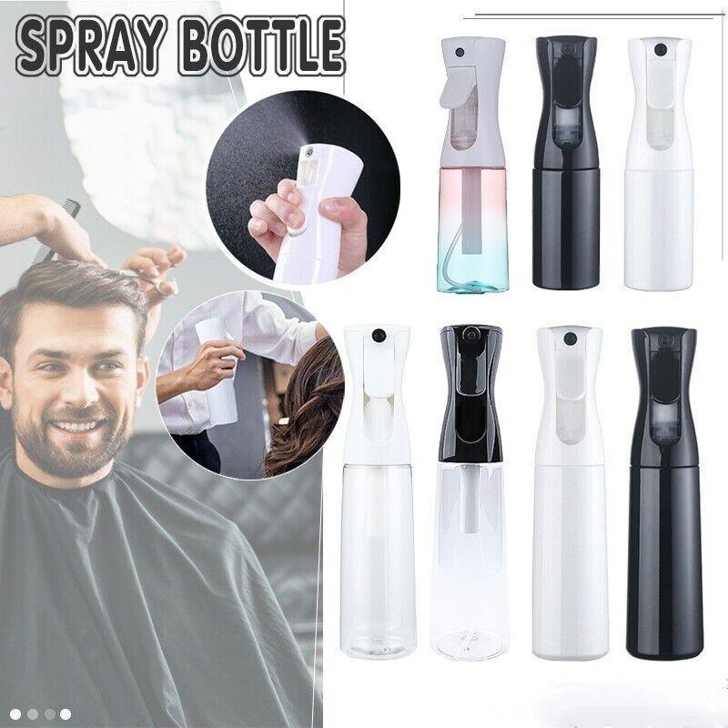 300ml Continuous Spray Bottle Ultra Fine Mist Dispenser Sanitizer Salon - White&Transparents