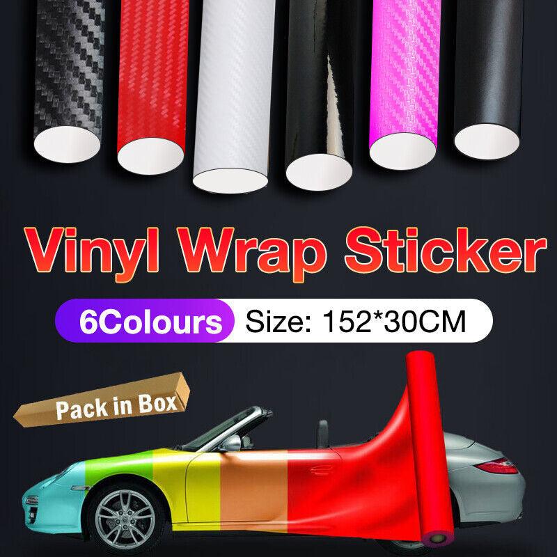 152x 30CM Car Vinyl Wrap Carbon Fiber Matt Satin Glossy Multi Color Car Tint Car Sticker - Red Carbon Fiber