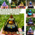 Amethyst Crystal Sphere Orgonite Pyramidamp Obsidians - Blue ring(60mmx60mm)