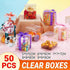 50 PVC Clear Transparent Macaron Square Cube Boxes For Wedding Favour Gift Candy - 60x60x60MM
