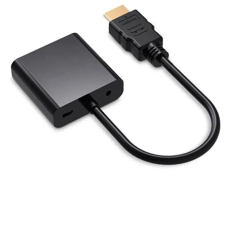 Jasoz 1080P Hdmi Male To Vga Female Video Adapter Cable Converter Chipset - Black