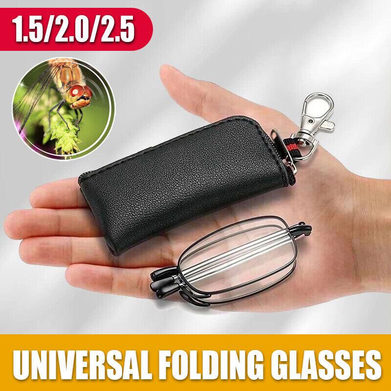 Universal Folding Reading Glasses Magnify Presbyopic Case Unisex 1.5 2 2.5 - +2.0