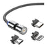 3in1 Fast Charging Cable with Rotating Head for USB C iOS Micro USB Devices - 1M