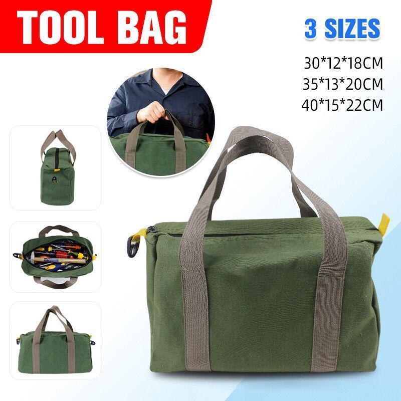 S/M/L Waterproof Tool Bag Portable Storage Toolkit Hand Heavy Case Canvas Duty - S(30*12*18CM)