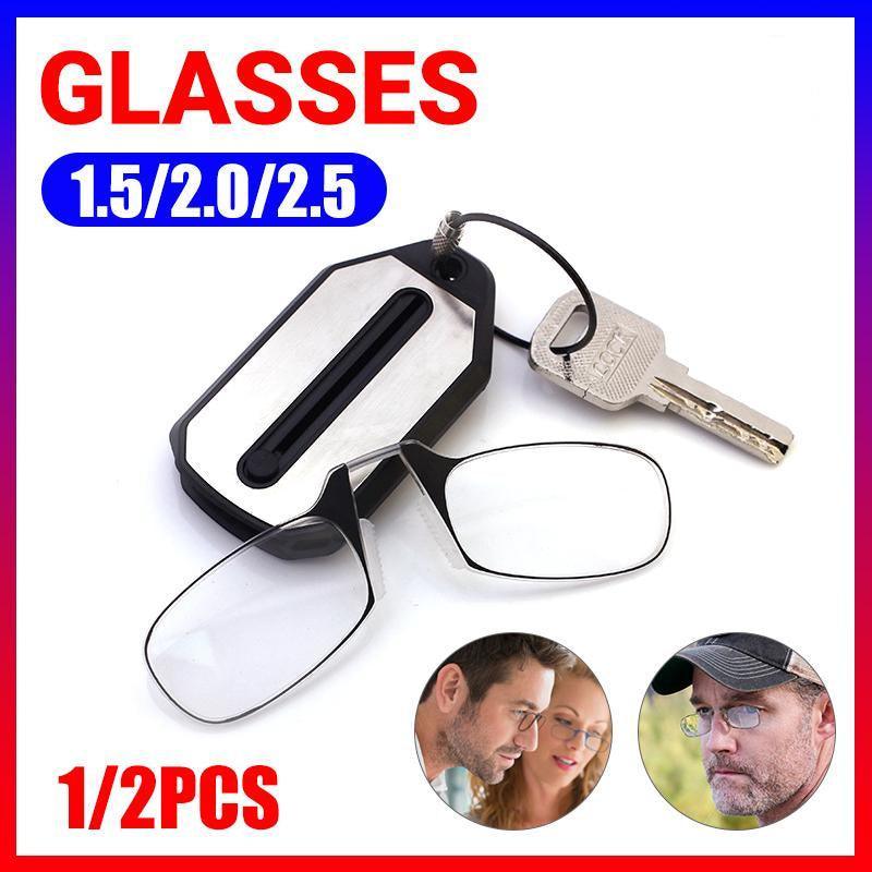 Thin Easy Carry Ultra Nose Clip Optics Presbyopic Ultralight Reading Glasses - +2.50