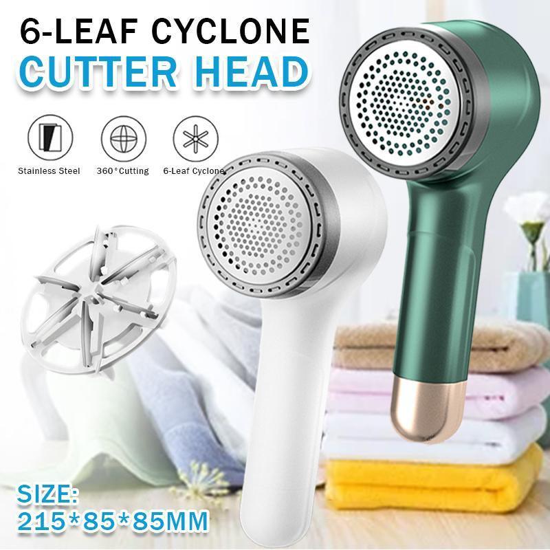 Rechargeable Fabric Lint Remover Electric Clothes Shaver White Green Replacement Blade - Green