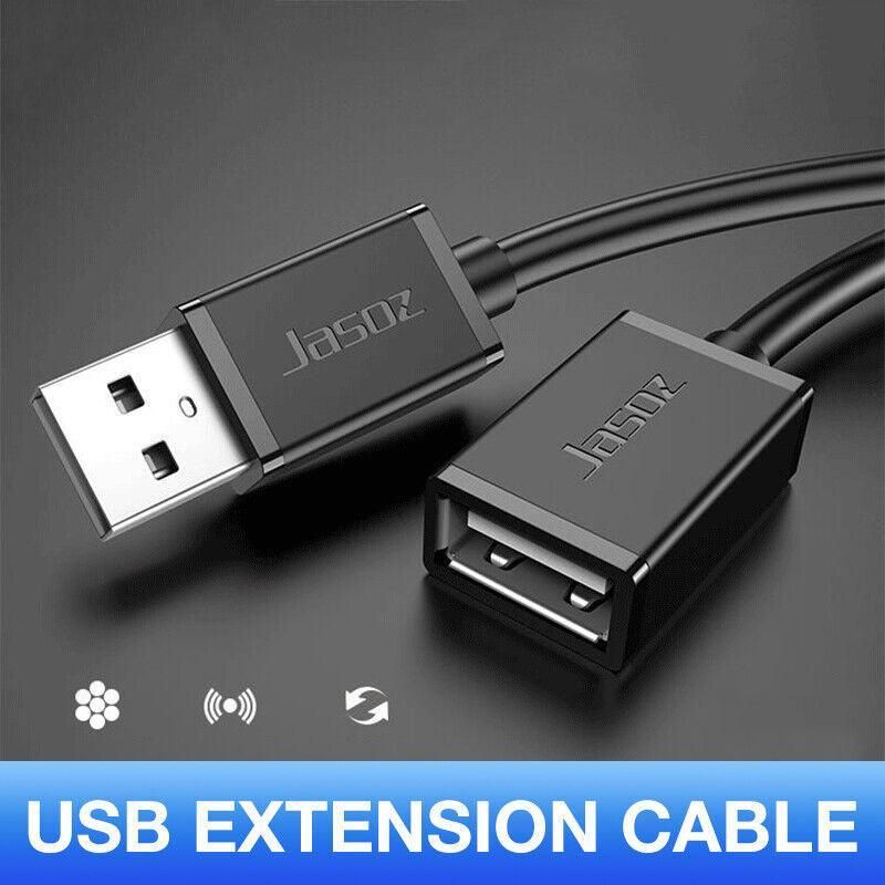 Jasoz Usb Extension Data Cable 2.0 A Male To A Female Long Cord For Laptop Pc - 0.5 m